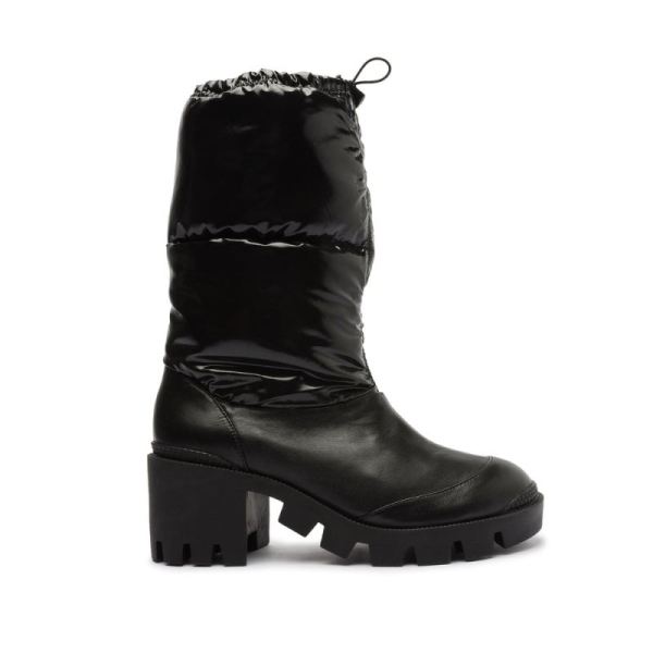 Schutz | Women's Joseane Up Nylon&Nappa Leather Bootie-Black
