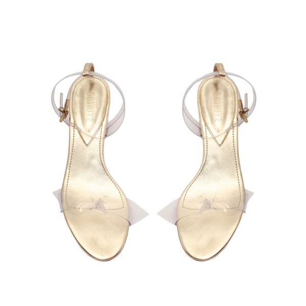 Schutz | Women's Elyda Mid Block Sandal-Gold