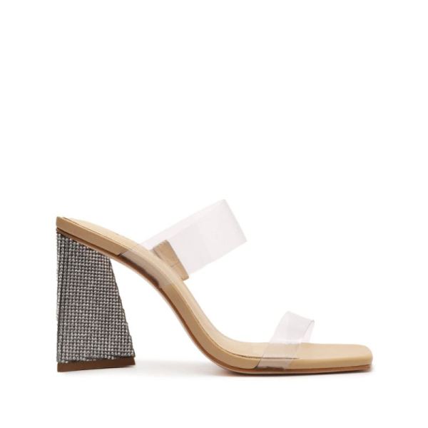 Schutz | Women's Ariellen Vinyl&Rhinestones Sandal-Light Nude