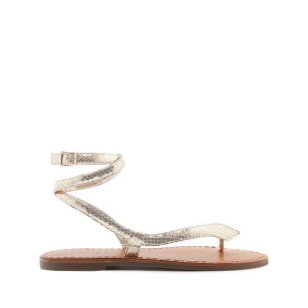 Schutz | Women's Courtney Metallic Leather Sandal-Light Gold