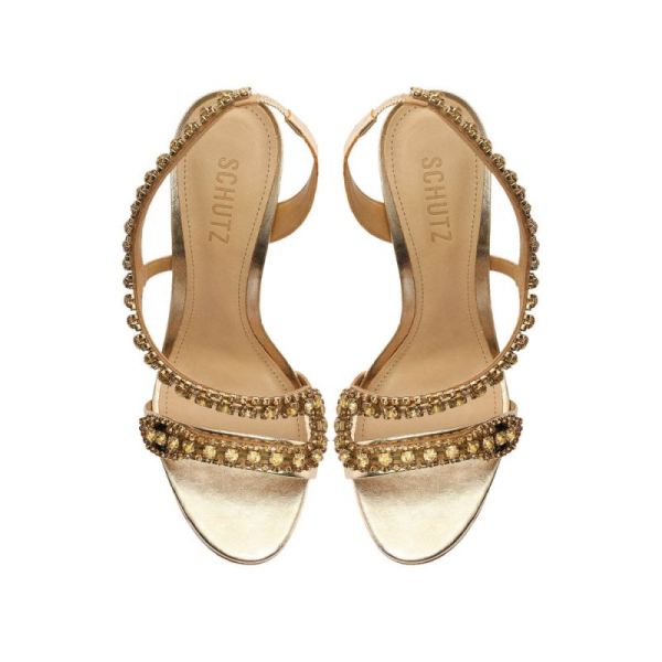 Schutz | Women's Court Metallic Sandal-Gold