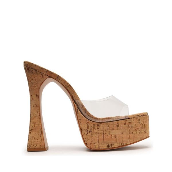 Schutz | Women's Haila Vinyl&Cork Sandal-Beige