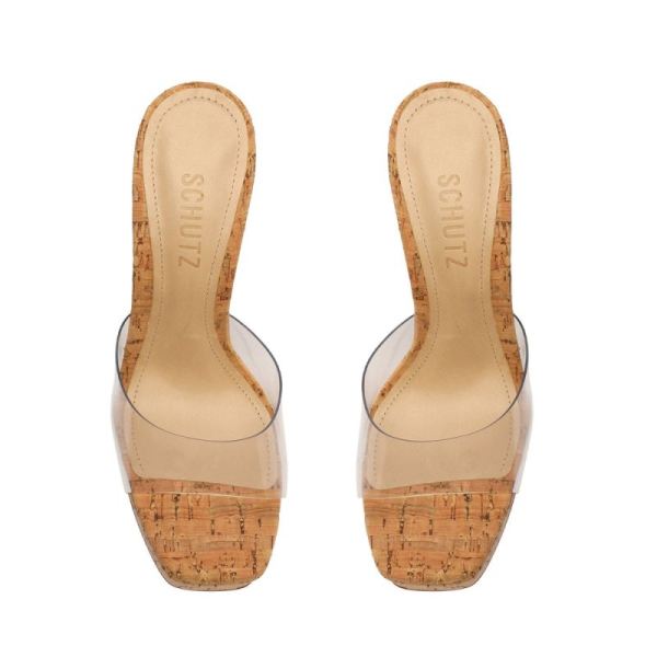 Schutz | Women's Haila Vinyl&Cork Sandal-Beige