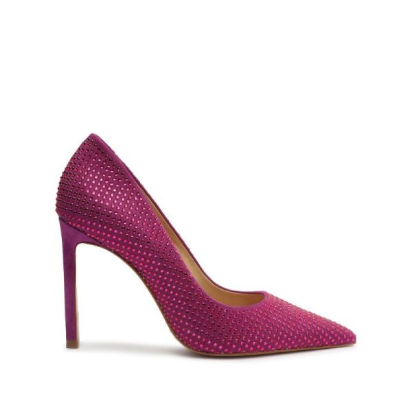 Schutz | Women's Lou Crystal Nubuck Pump-Bright Violet