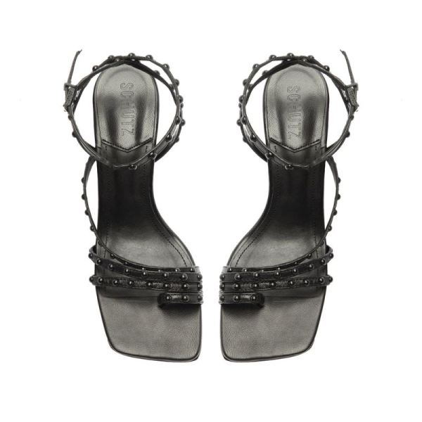 Schutz | Women's Anne Mid Nappa Leather Sandal-Black