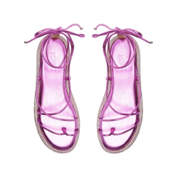 Schutz | Women's Kittie Metallic Nappa Sandal-Bright Violet
