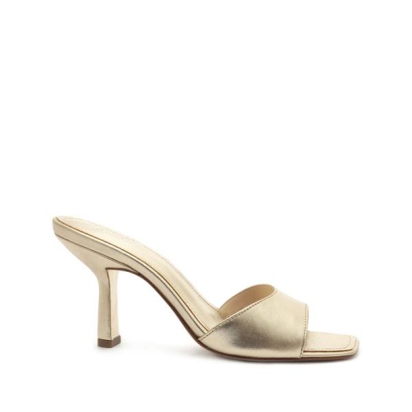 Schutz | Women's Posseni Metallic Leather Sandal-Gold