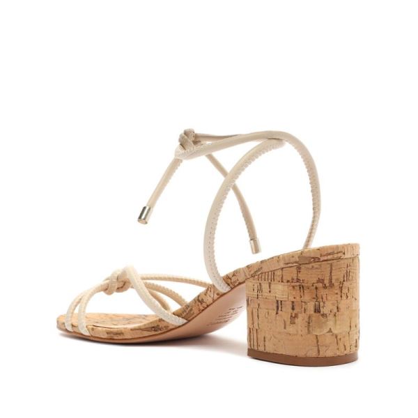 Schutz | Women's Suzy Mid Block Leather Sandal-Eggshell