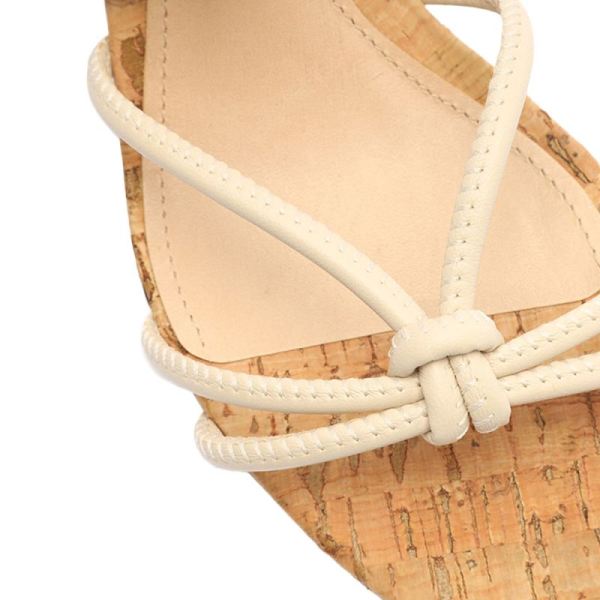 Schutz | Women's Suzy Mid Block Leather Sandal-Eggshell