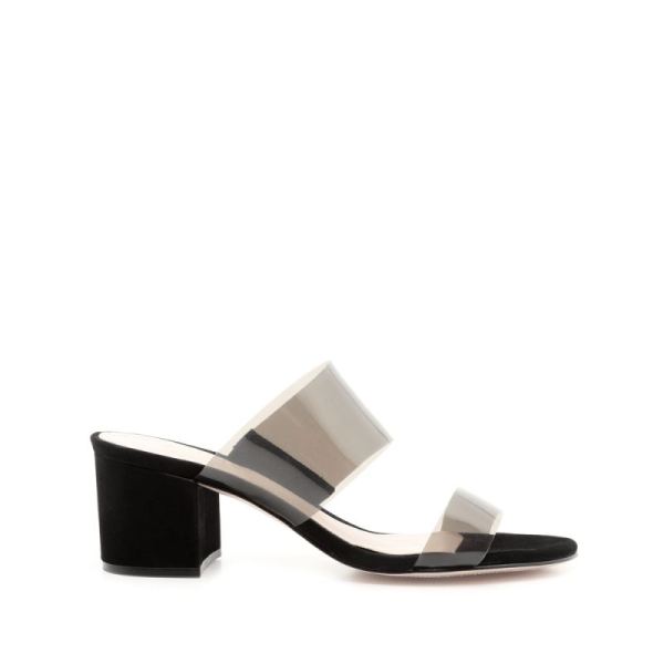 Schutz | Women's Victorie Sandal in Nubuck and Vinyl -Black