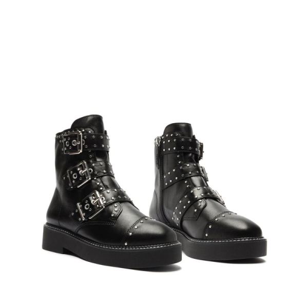 Schutz | Women's Caligas Studded Combat Bootie-Black