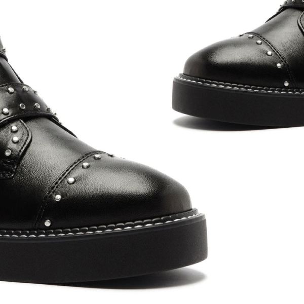 Schutz | Women's Caligas Studded Combat Bootie-Black