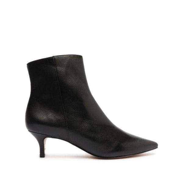Schutz | Women's Mikki Low Leather Bootie-Black