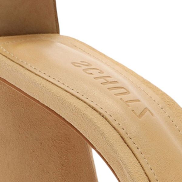 Schutz | Women's Avva Vinyl&Suede Sandal | Day-to-night Silhouette  -Honey Beige