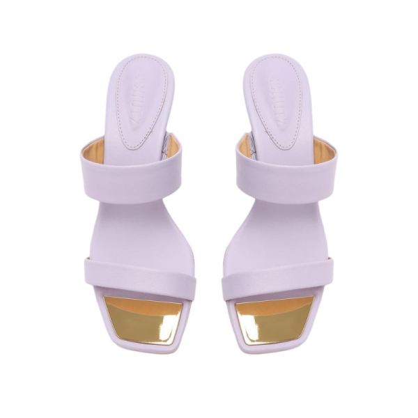 Schutz | Women's Aruana Nappa Leather Sandal-Smoky Grape