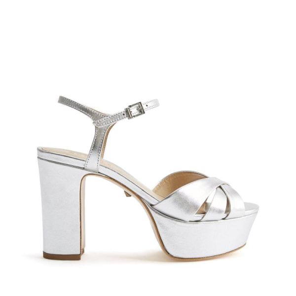 Schutz | Women's Keefa Sandal: Disco Glamour Shoe -Prata Silver