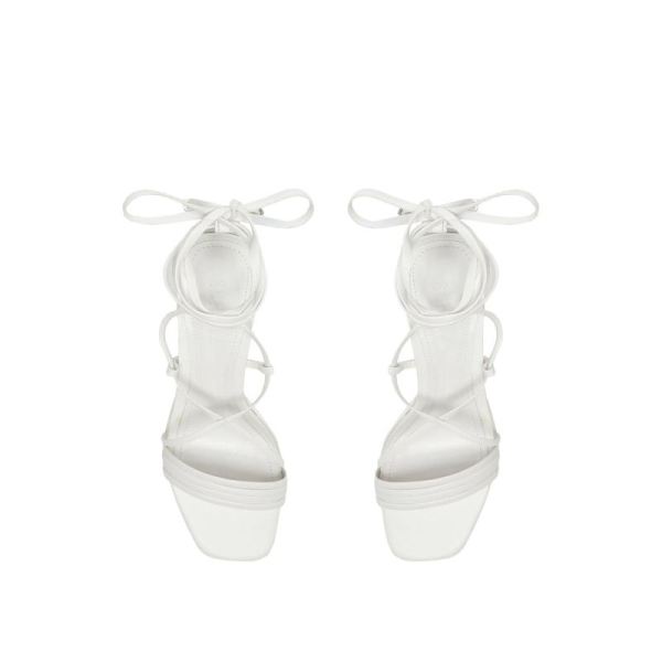 Schutz | Women's Glenna Platform Leather Sandal-White