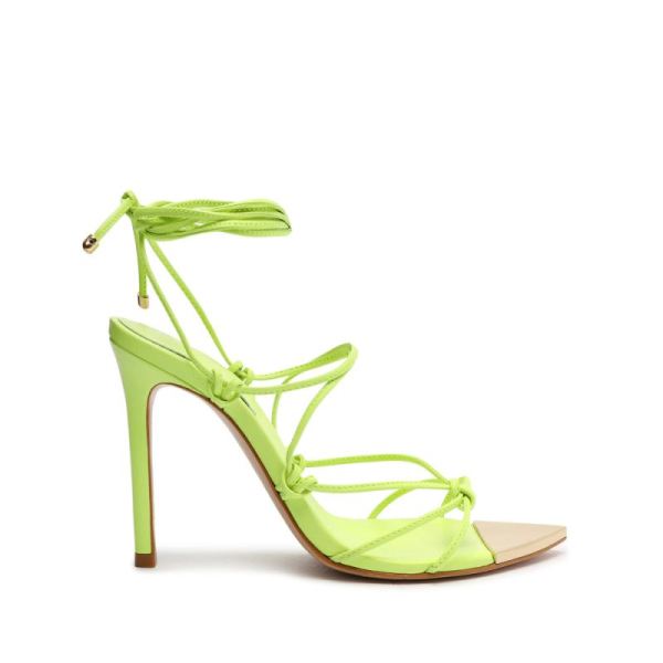 Schutz | Women's Hana Nappa Leather Sandal-Green Fresh