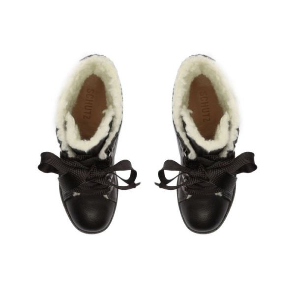 Schutz | Women's Zhara Winter Leather Bootie-Black