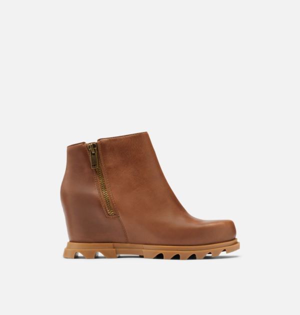 Sorel Shoes Women's Joan Of Arctic Wedge III Zip Bootie-Hazelnut Leather Gum 2