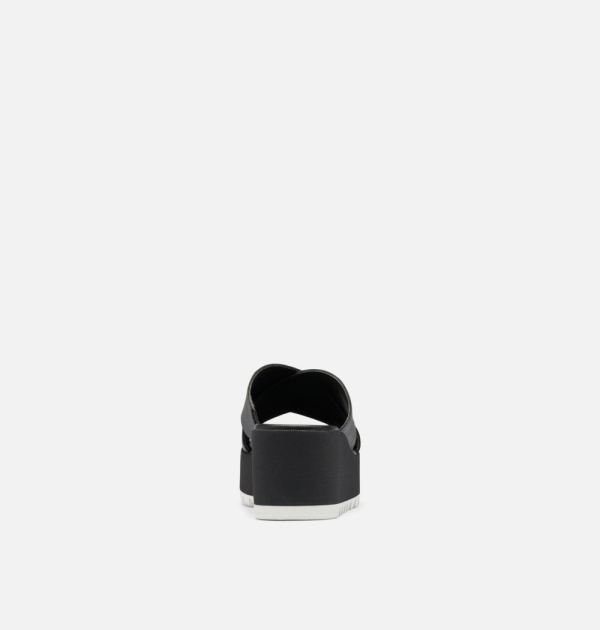 Sorel Shoes Women's Cameron Flatform Mule Wedge Sandal-Black Sea Salt