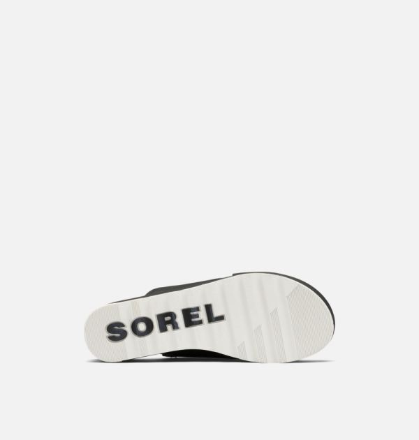 Sorel Shoes Women's Cameron Flatform Mule Wedge Sandal-Black Sea Salt