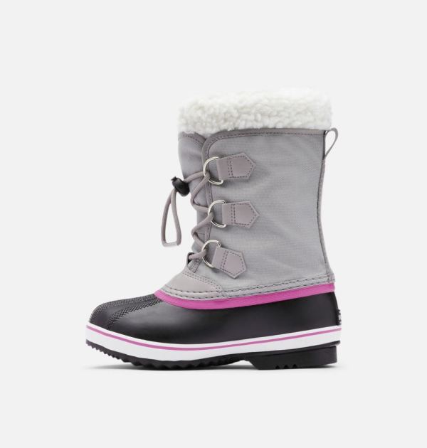 Sorel Shoes Children's Yoot Pac Nylon Boot-Chrome Grey Black