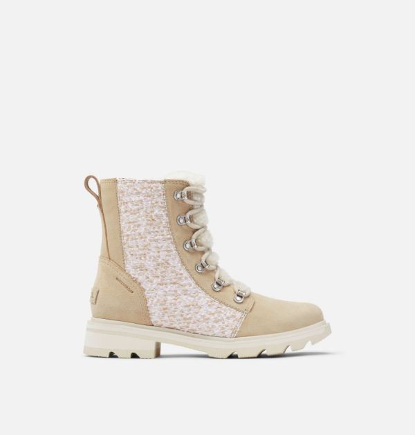 Sorel Shoes Women's Lennox Lace Cozy Bootie-Ancient Fossil Chalk