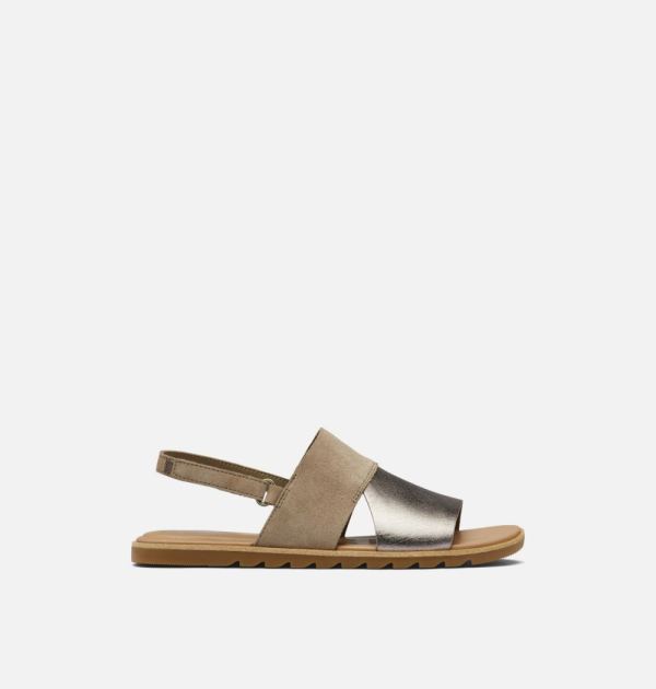 Sorel Shoes Women's Ella II Slingback Sandal-Ash Brown Chalk