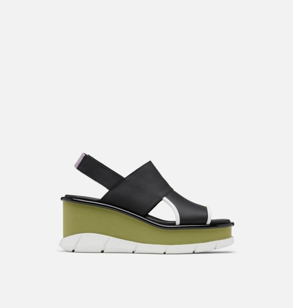 Sorel Shoes Women's Joanie III Slingback Wedge Sandal-Black Olive Shade