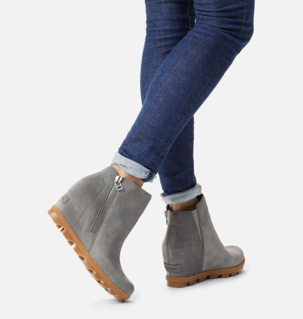 Sorel Shoes Women's Joan Of Arctic Wedge II Zip Bootie -Quarry Gum 2