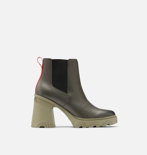 Sorel Shoes Women's Brex Heel Chelsea Bootie-Dark Moss Sage