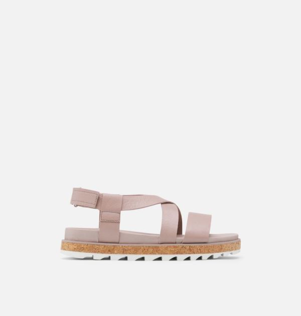 Sorel Shoes Womens Roaming Criss Cross Sandal-Mauve Vapor