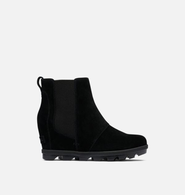 Sorel Shoes Women's Joan Of Arctic Wedge II Chelsea Bootie -Black Sea Salt