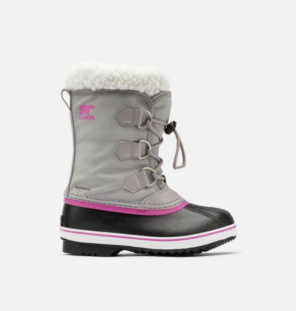 Sorel Shoes Children's Yoot Pac Nylon Boot-Chrome Grey Black