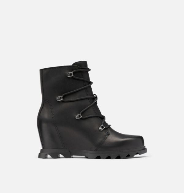 Sorel Shoes Women's Joan Of Arctic Wedge III Lace Bootie-Black Sea Salt