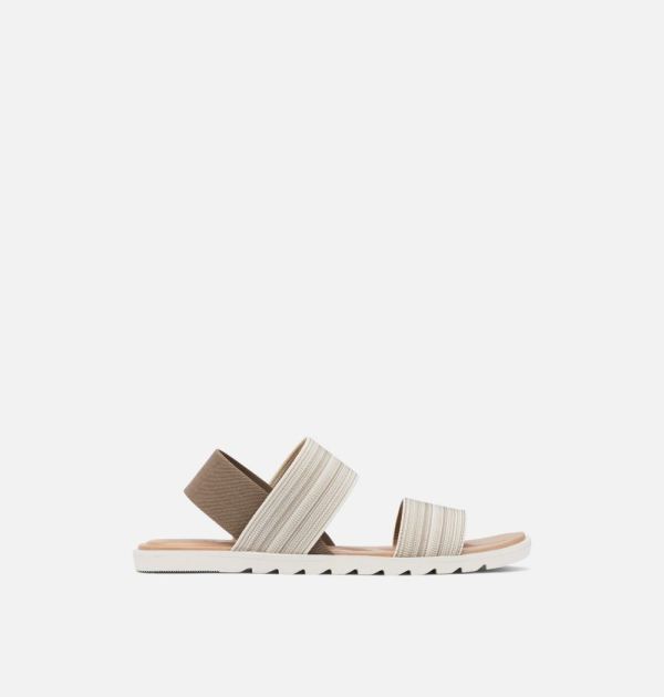 Sorel Shoes Womens Ella II Two Strap Sandal-Khaki II Chalk