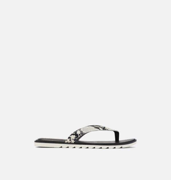 Sorel Shoes Womens Ella II Flip Sandal-Black Chalk