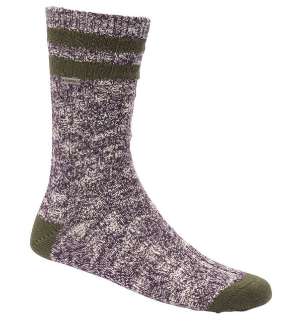Sorel Shoes Women's Cotton Varsity Stripe Crew-Dark Plum