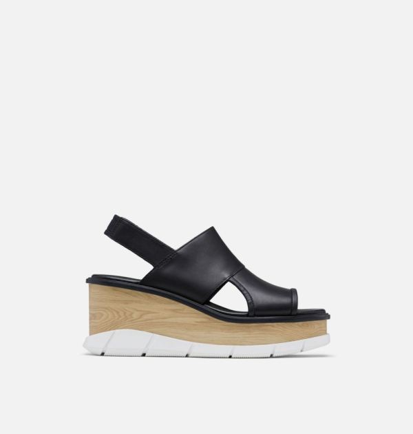 Sorel Shoes Women's Joanie III Slingback Wedge Sandal-Black White