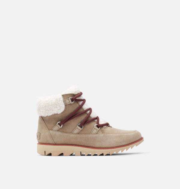 Sorel Shoes Women's Harlow Lace Cozy Bootie-Omega Taupe Ancient Fossil