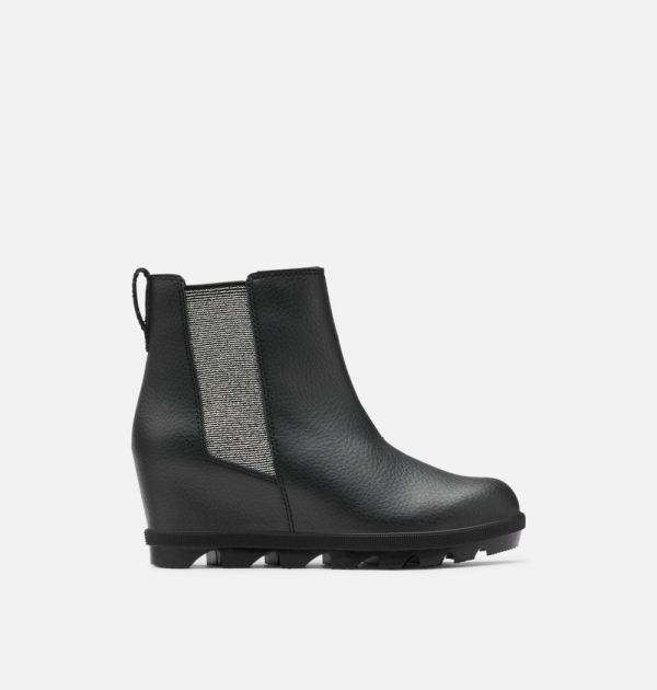 Sorel Shoes Youth Joan Of Arctic Wedge Chelsea Boot-Black Black