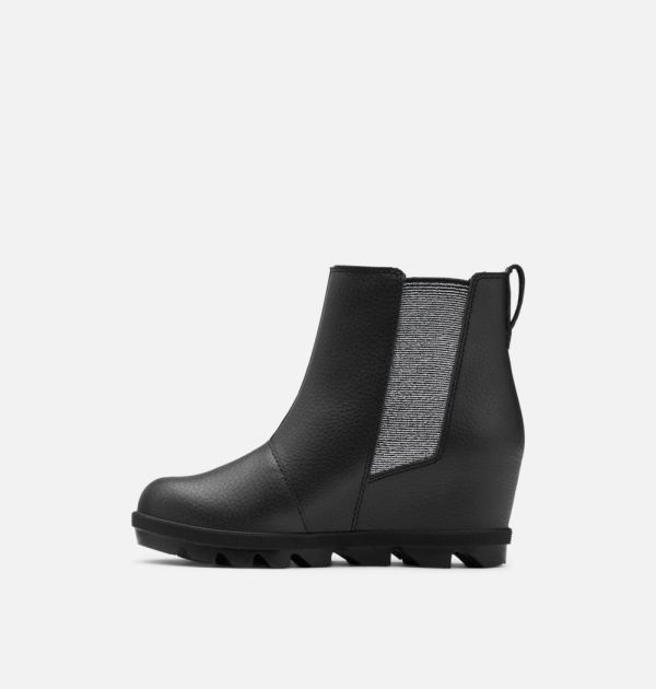 Sorel Shoes Youth Joan Of Arctic Wedge Chelsea Boot-Black Black