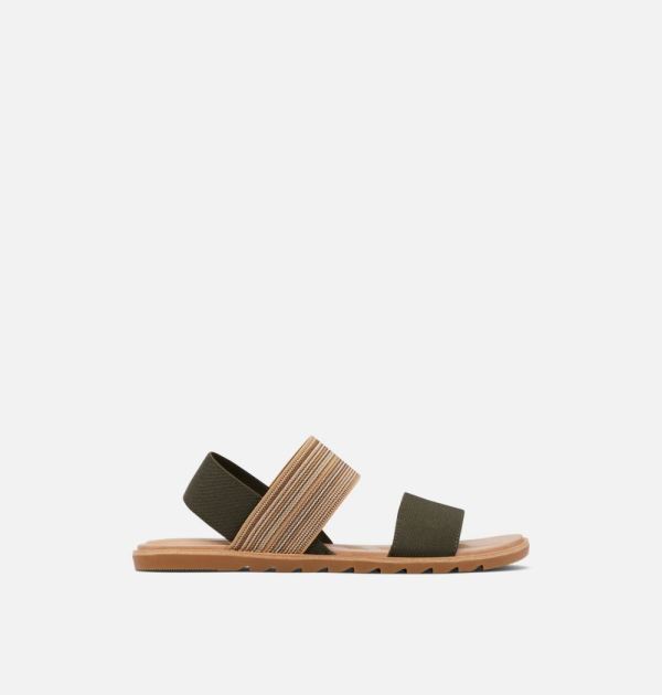 Sorel Shoes Womens Ella II Two Strap Sandal-Olive Green Gum