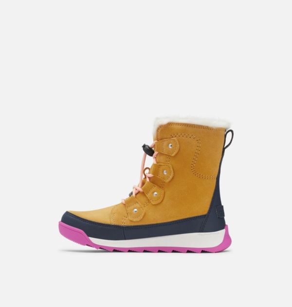 Sorel Shoes Children's Whitney II Joan Lace Boot-Geo Yellow Collegiate Navy