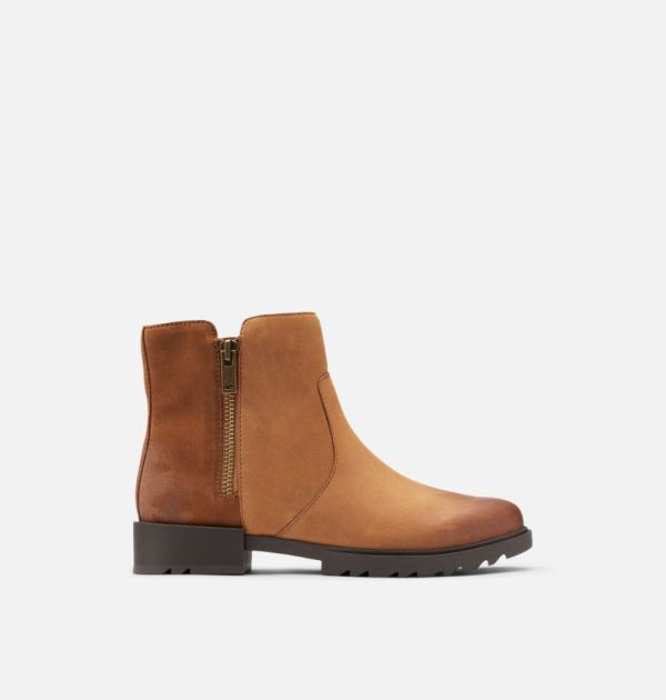 Sorel Shoes Women's Emelie II Zip Bootie-Taffy Leather Black
