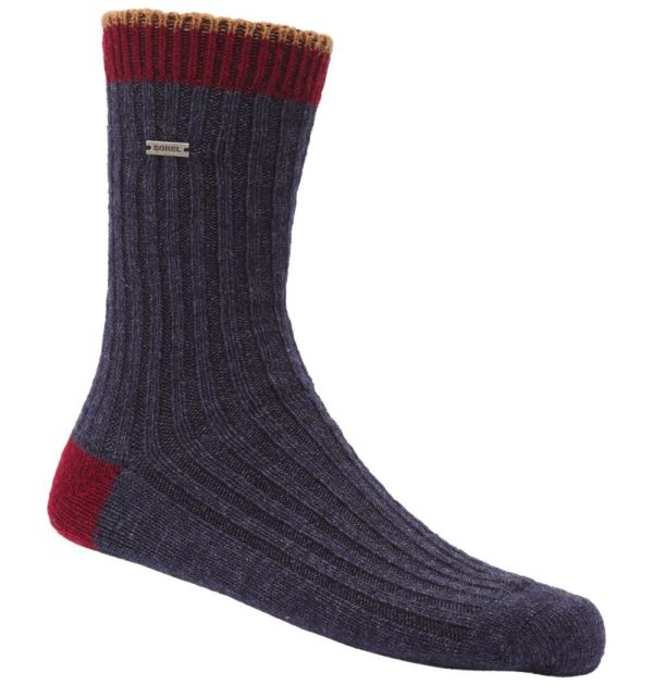 Sorel Shoes Women's Merino Basic Crew Sock-Navy