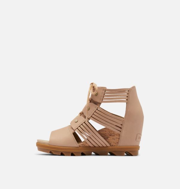 Sorel Shoes Womens Joanie II Lace Huarache Wedge Sandal-Honest Beige