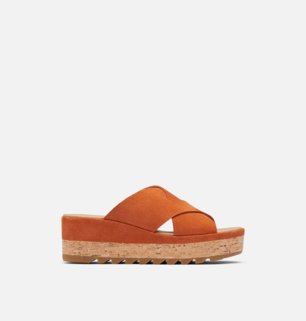 Sorel Shoes Women's Cameron Flatform Mule Wedge Sandal-Desert Sun Gum 17