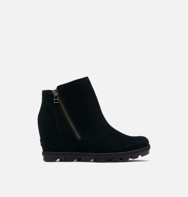 Sorel Shoes Women's Joan Of Arctic Wedge II Zip Bootie -Black Sea Salt